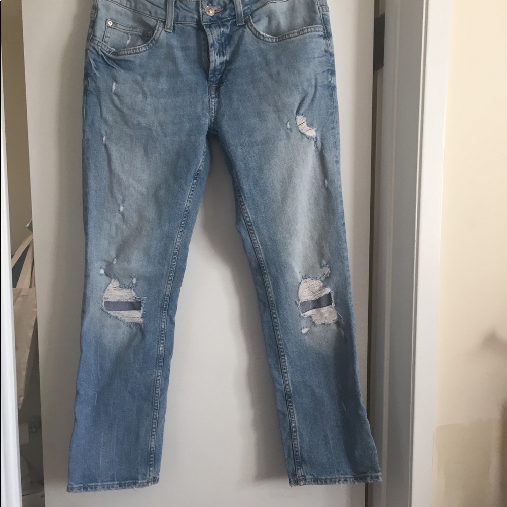 Zara distressed crop jeans.